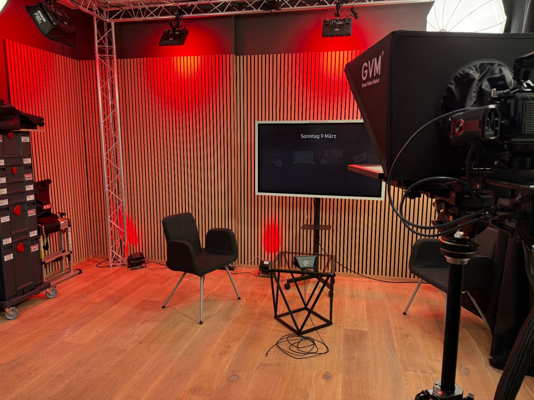 ESG Media TV-Studio mit LED-Beleuchtung und Kameratechnik in Frechen bei Köln